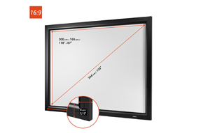 euroscreen schermo a cornice Frame Vision con reazione 3.0 320 x 189 cm formato 16:9
