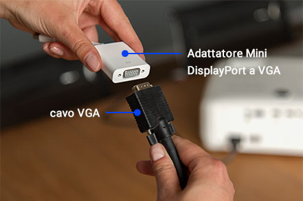 Adattatore Mini DisplayPort a VGA Adattatore Mini DisplayPort a VGA