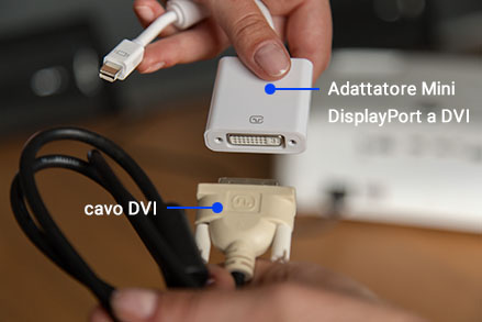 Adattatore Mini DisplayPort a DVI Adattatore Mini DisplayPort a DVI